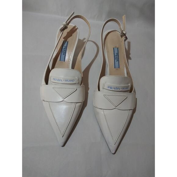 Prada Shoes - Prada vestiaire Collection Mary Jane Leather Hill Slingback Pumps Size 36